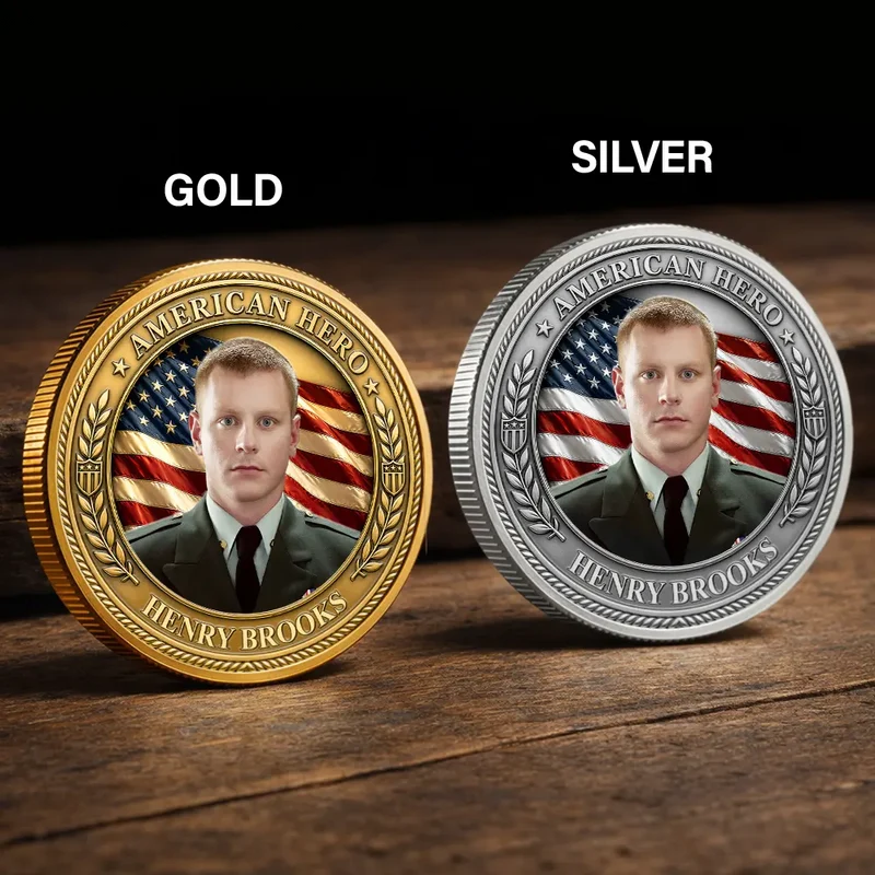 Custom Photo American Hero 250 Years Of Freedom - Personalized Commemorative Keepsake Coin - Image 4