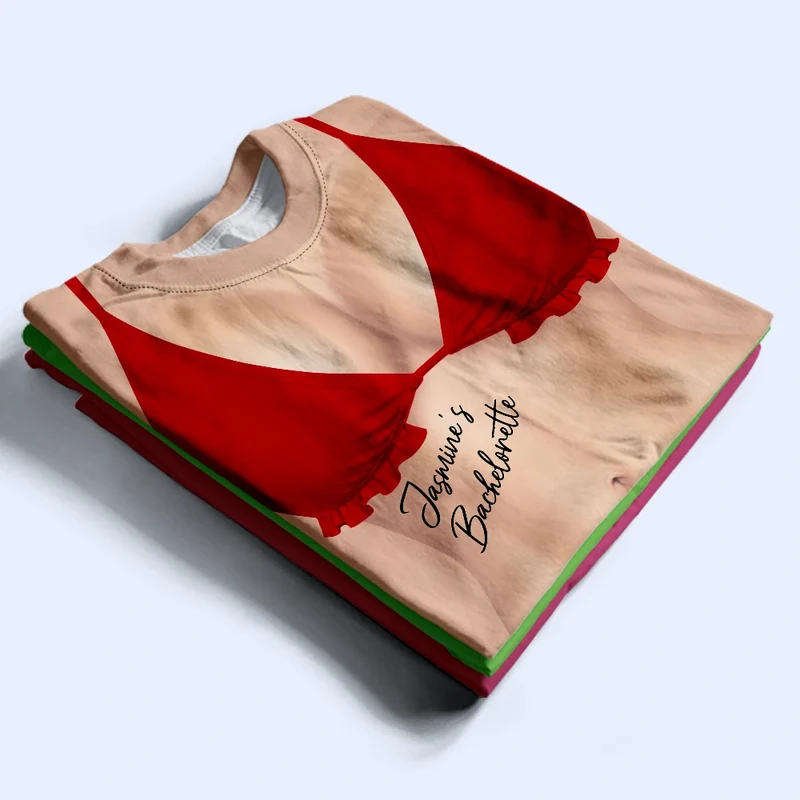 3D Funny Body Bikini Bachelorette Party - Personalized Full Print T Shirt - Image 3