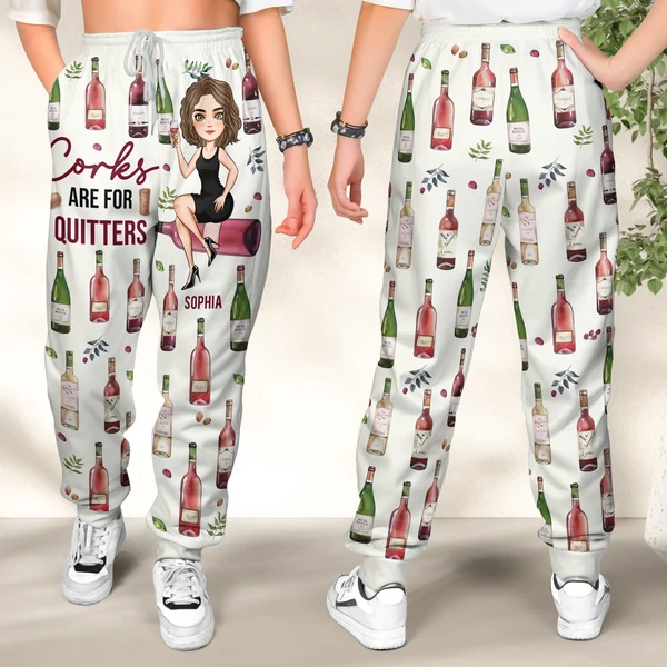 Corks Are For Quitters - Personalized Sweatpants - Image 4