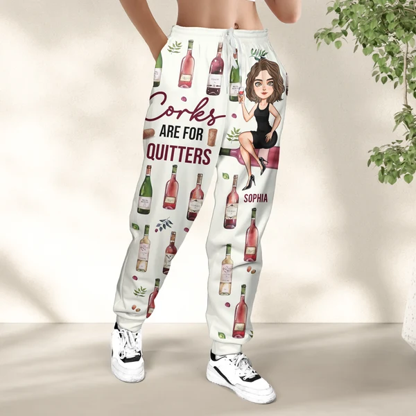 Corks Are For Quitters - Personalized Sweatpants - Image 2