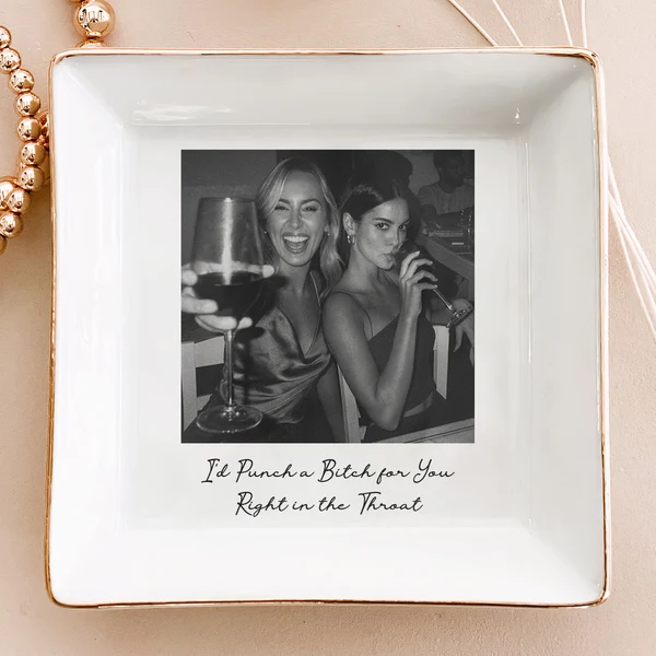 Custom Bestie Photo Trinket Tray For Best Friend Friendship Thank You Gifts - Personalized Jewelry Dish - Image 4