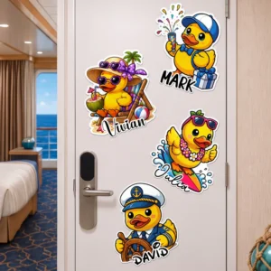 Cute Duck - Cruise Door Signs Stateroom Decor Cruising Family Vacation, Girls Trip - Personalized Magnet