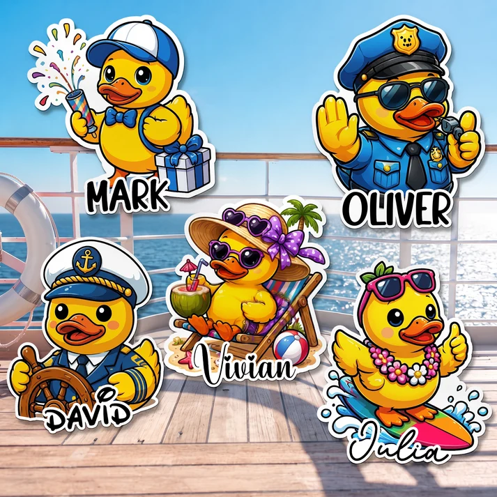 Cute Duck - Cruise Door Signs Stateroom Decor Cruising Family Vacation, Girls Trip - Personalized Magnet - Image 2