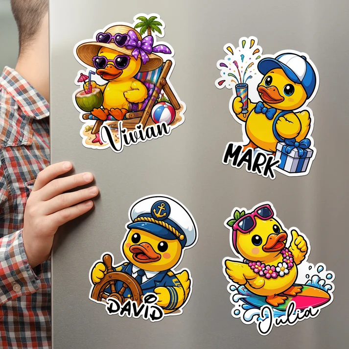 Cute Duck - Cruise Door Signs Stateroom Decor Cruising Family Vacation, Girls Trip - Personalized Magnet - Image 3