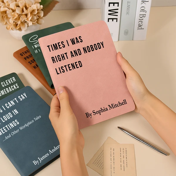 Funny Sarcastic Notebook - Coworker Gag Gifts, White Elephant, Exchange Gifts - Personalized Leather Journal - Image 4