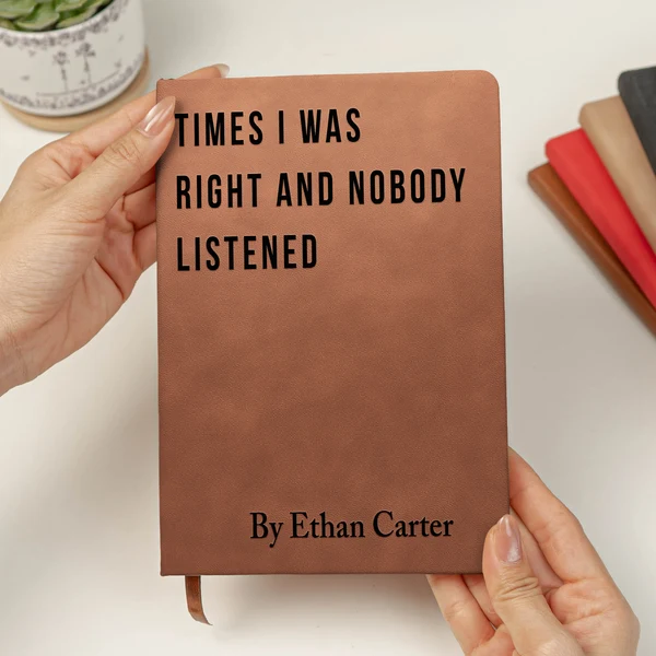 Funny Sarcastic Notebook - Coworker Gag Gifts, White Elephant, Exchange Gifts - Personalized Leather Journal - Image 2