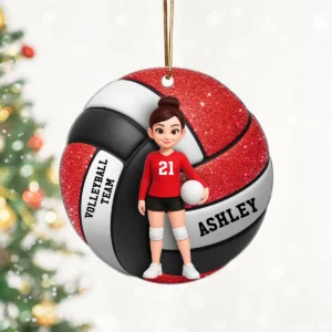 Volleyball Boy & Girl 3D Effect - Personalized Acrylic Ornament