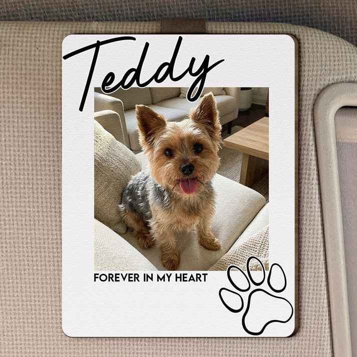 I'll Carry You With Me Until I See You Again Pet Loss - Personalized Wooden Photo Visor Clip - Image 2