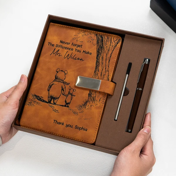 Never Forget The Difference You Make Thank You Teacher - Personalized Notebook Set - Image 5
