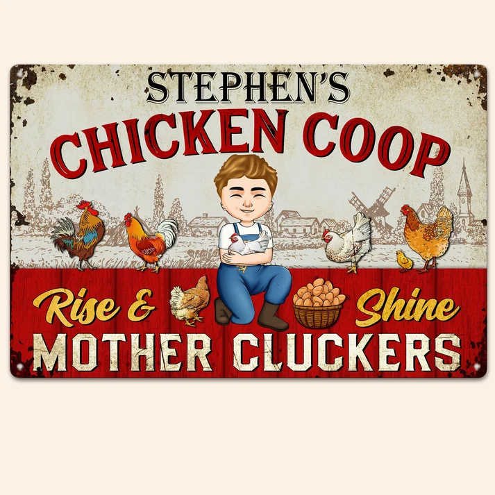 Rise And Shine Mother Cluckers - Personalized Metal Sign - Image 4