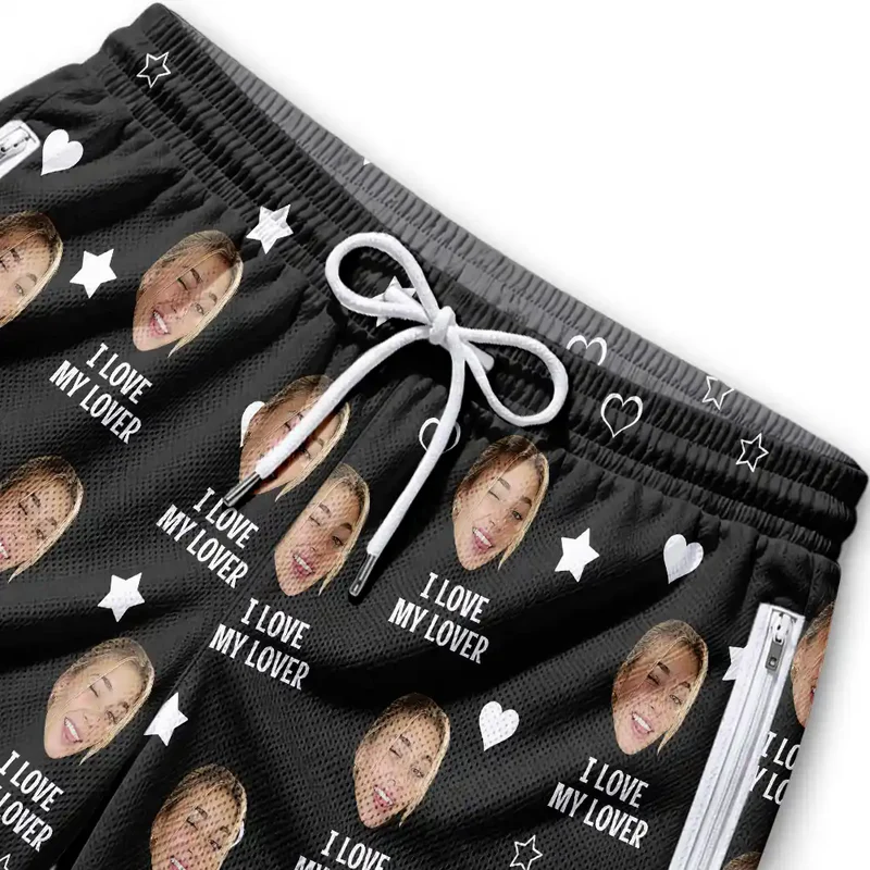 Funny Custom Photo I Love My Wife Thanks For All The Orgasms - Personalized Swim Trunks With Liner - Image 5