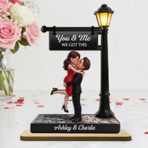 Timeless Love Under The Light - Personalized Wooden Plaque - Heartfelt Anniversary Gift, Wedding Gift For Couple, Custom Date Gift for Mom & Her, Unique Mother’s Day, Anniversary or Birthday Keepsake