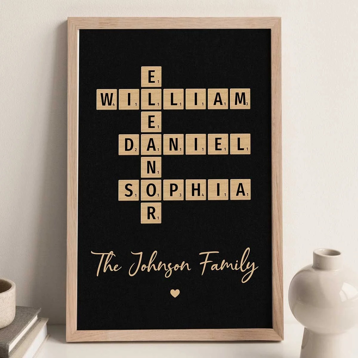 Family Crossword Art - Created In A Moment, Treasured Forever - Personalized Poster - Image 2