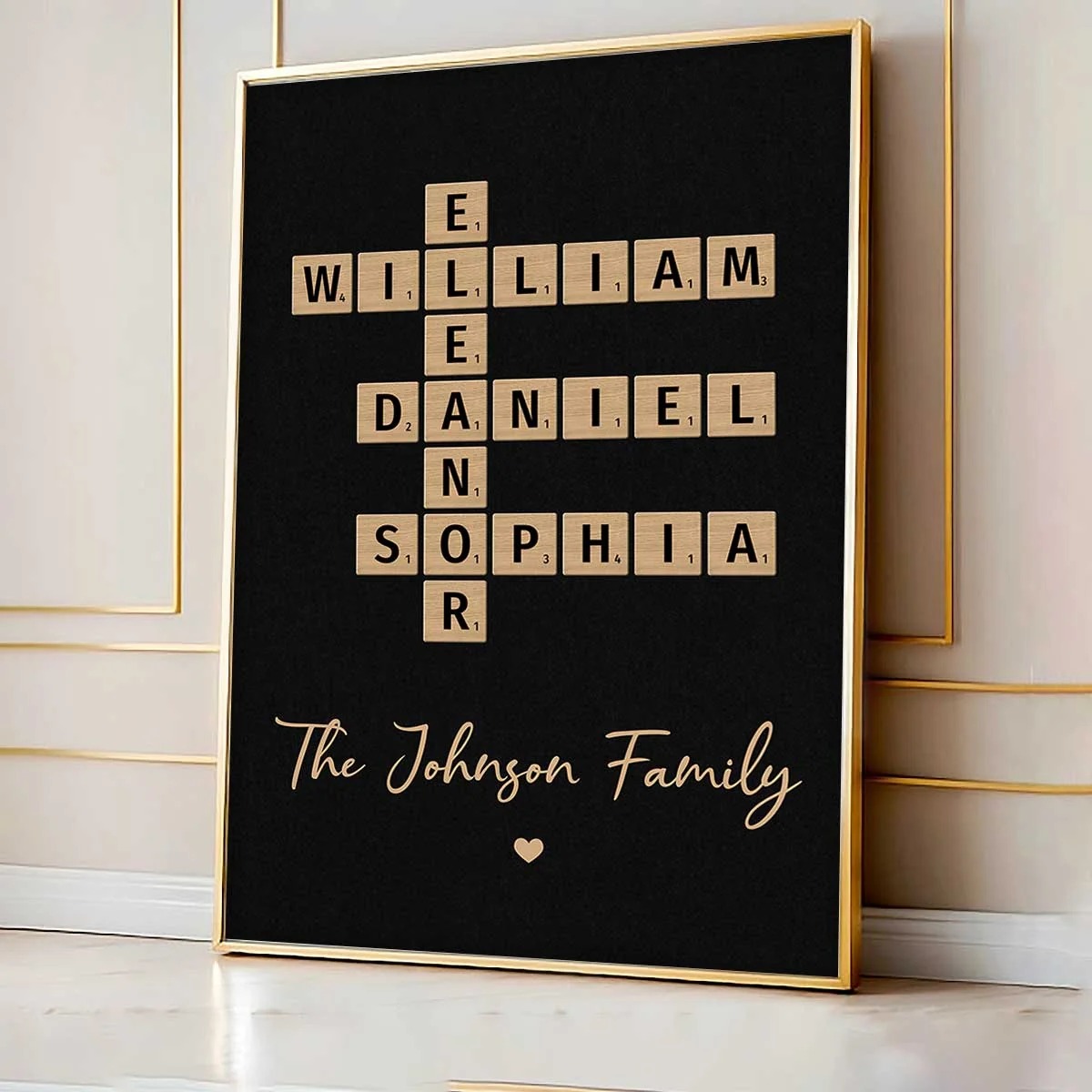 Family Crossword Art - Created In A Moment, Treasured Forever - Personalized Poster - Image 4