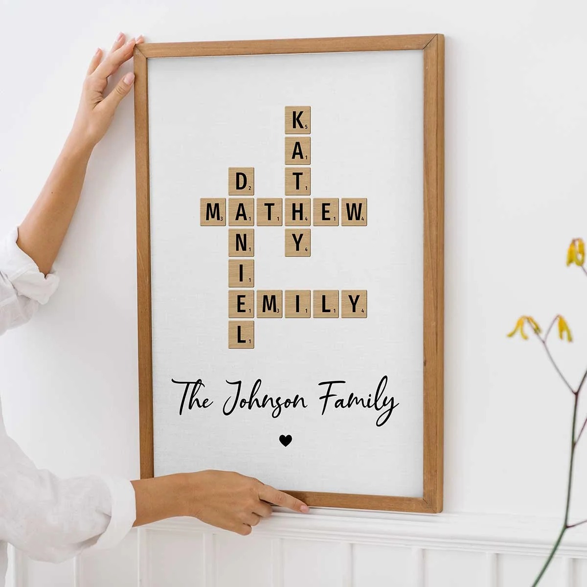 Family Crossword Art - Created In A Moment, Treasured Forever - Personalized Poster - Image 3