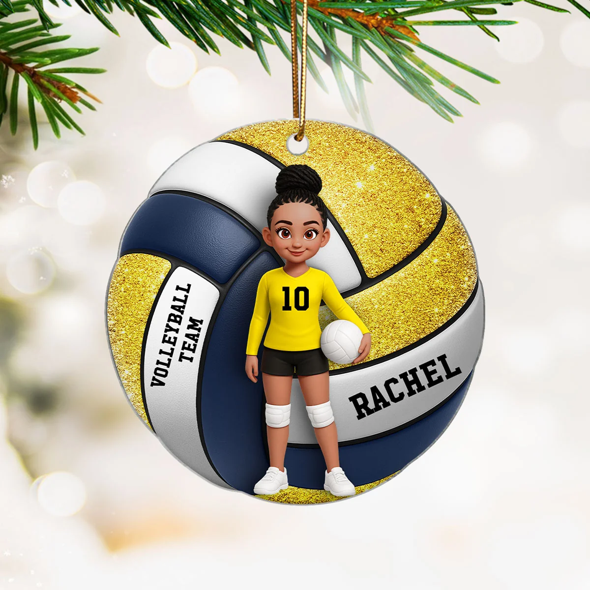 Volleyball Boy & Girl 3D Effect - Personalized Acrylic Ornament - Image 5