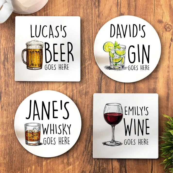 Your Drink Here - Personalized Ceramic Coaster