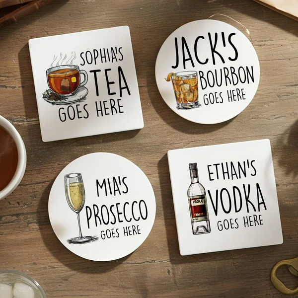 Your Drink Here - Personalized Ceramic Coaster - Image 7