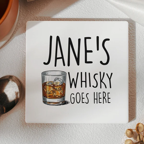 Your Drink Here - Personalized Ceramic Coaster - Image 5
