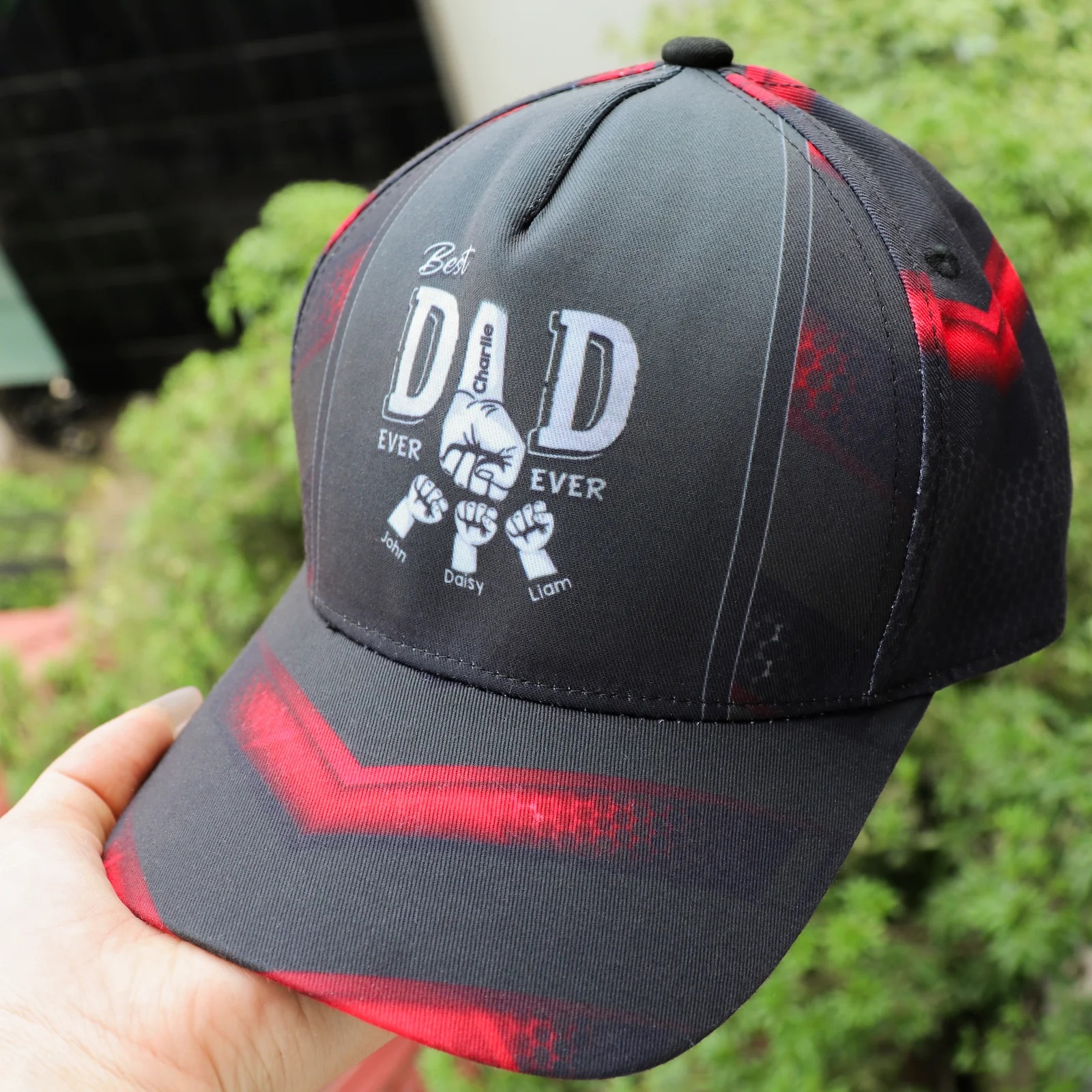 Best Dad Ever Fist Bump - Personalized Classic Cap - Gift For Dad, Gift For Husband, Gift For Grandpa - Image 2