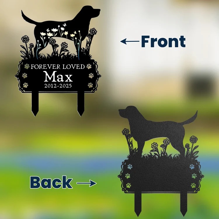 Pet Lover Gift Dog Garden Metal Stake - Personalized Garden Stake - Image 2