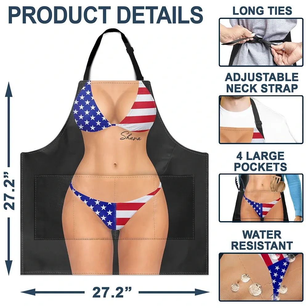 3D Sexy Body Bikini Summer - Personalized Apron - Image 4