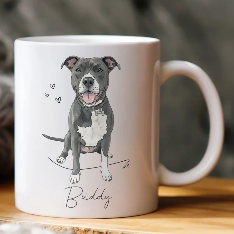 Custom Pet Portrait Watercolor Gift For Dog Lover, Cat Lover - Personalized Mug - Image 2