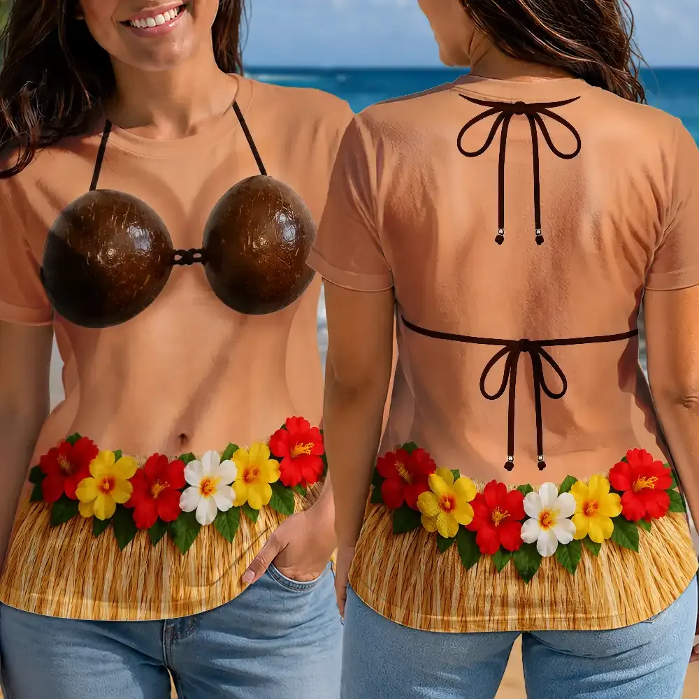 3D Funny Body Hula Dance - Personalized Full Print T Shirt - Image 3