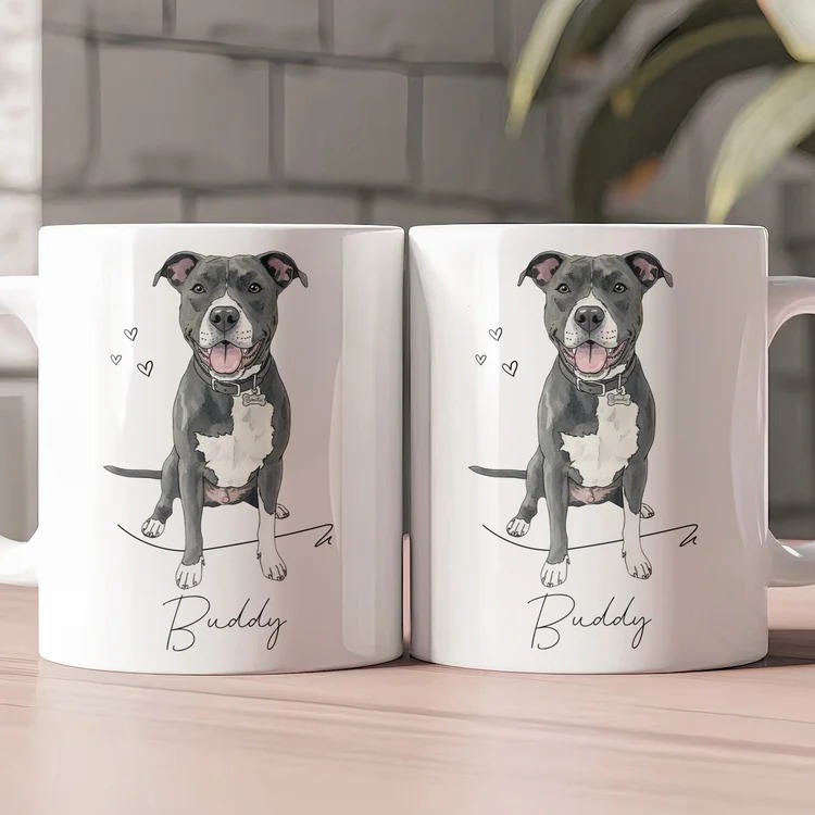 Custom Pet Portrait Watercolor Gift For Dog Lover, Cat Lover - Personalized Mug - Image 5