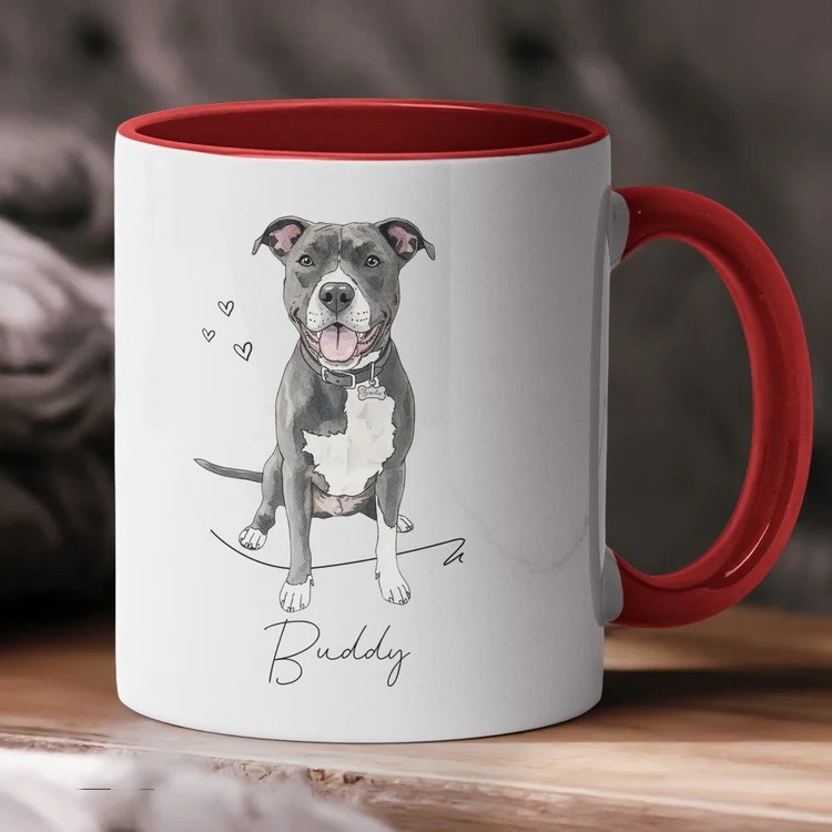 Custom Pet Portrait Watercolor Gift For Dog Lover, Cat Lover - Personalized Mug - Image 7