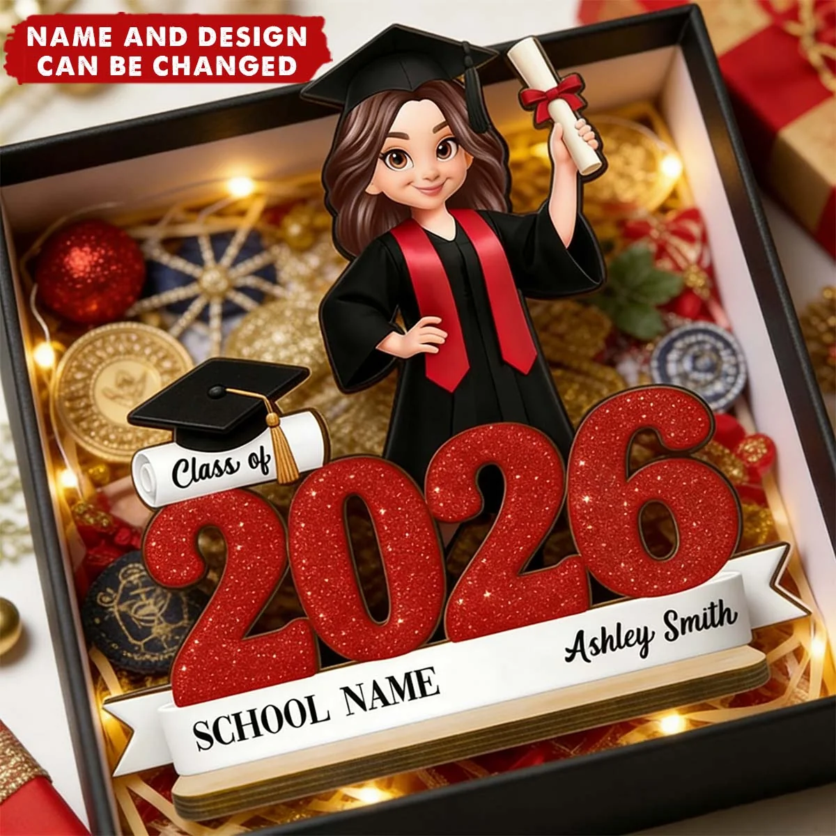 Class Of 2026 3D Effect Senior - Personalized 2-Layered Wooden Plaque - Image 4