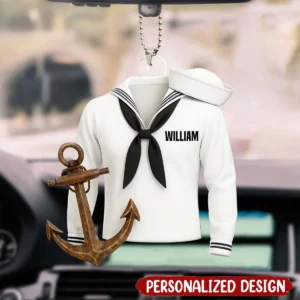 Sail With Courage & Pride – Personalized Acrylic Car Ornament
