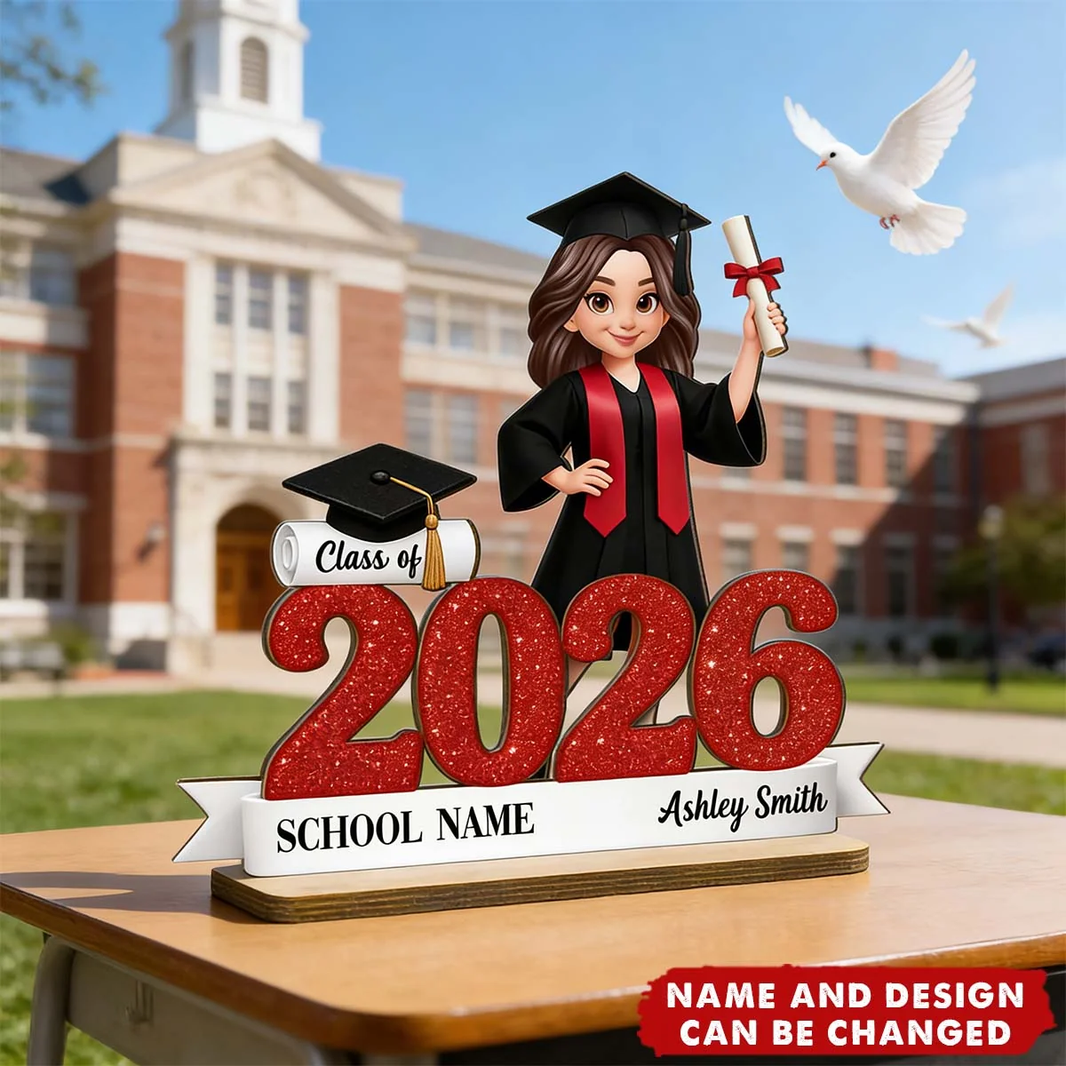 Class Of 2026 3D Effect Senior - Personalized 2-Layered Wooden Plaque - Image 3