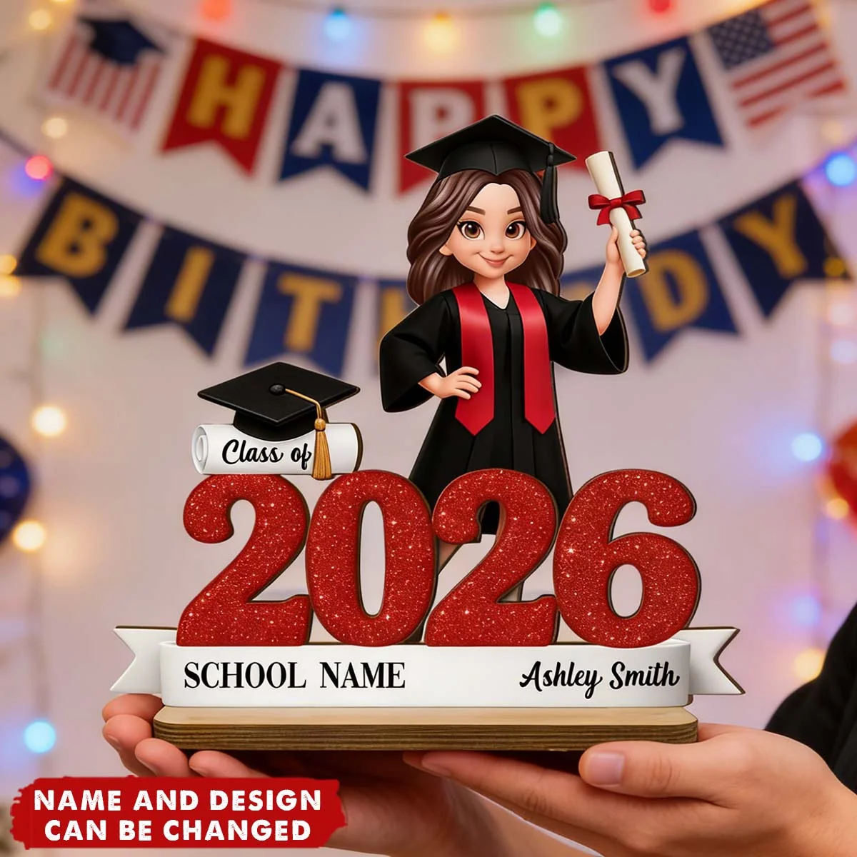 Class Of 2026 3D Effect Senior - Personalized 2-Layered Wooden Plaque - Image 2