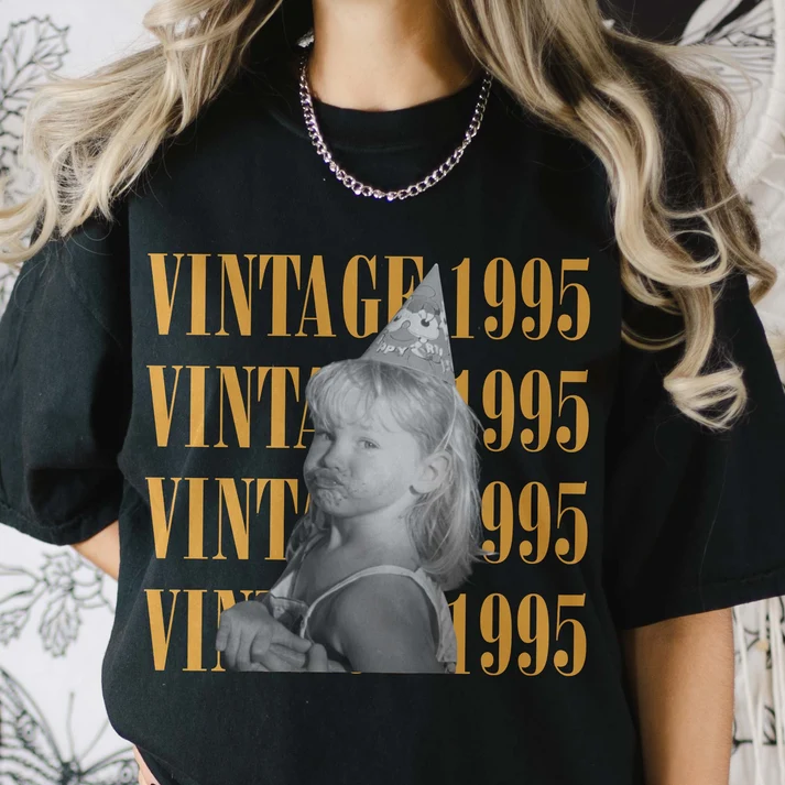 Birthday Party Custom Vintage Photo And Year, Childhood Photo, Comfort Tee - Personalized Shirt