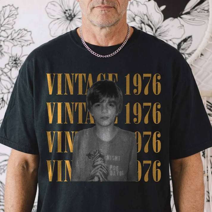 Birthday Party Custom Vintage Photo And Year, Childhood Photo, Comfort Tee - Personalized Shirt - Image 2