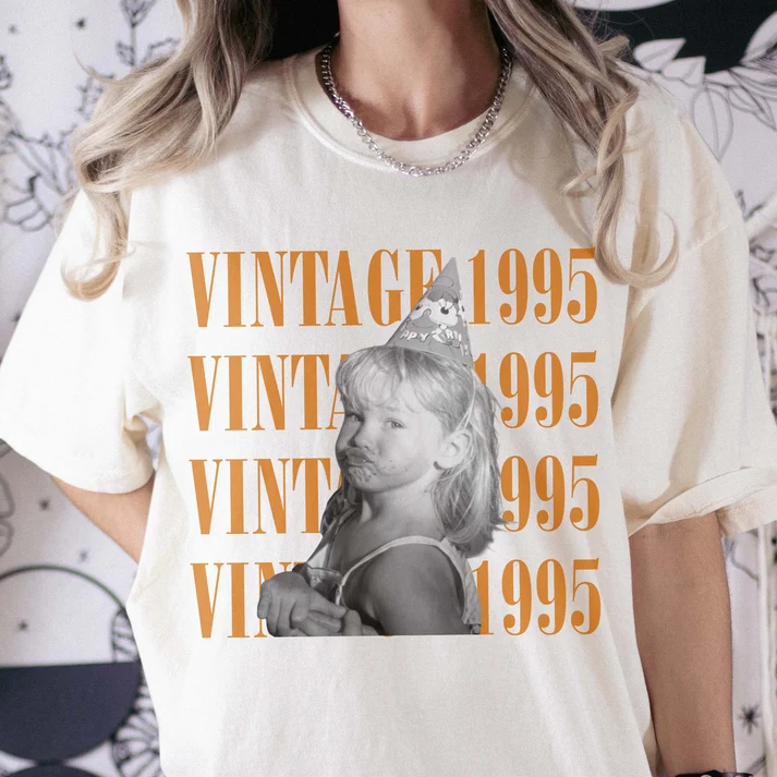 Birthday Party Custom Vintage Photo And Year, Childhood Photo, Comfort Tee - Personalized Shirt - Image 4