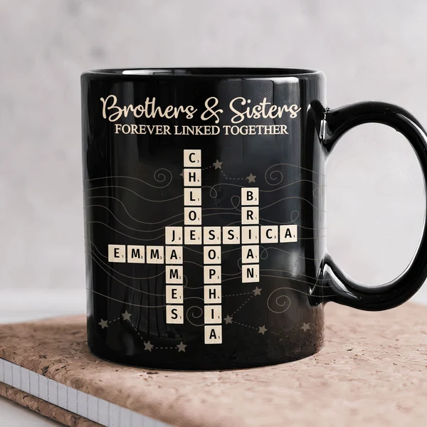 Brothers & Sisters Forever Linked Together New Version - Personalized Mug - Image 3