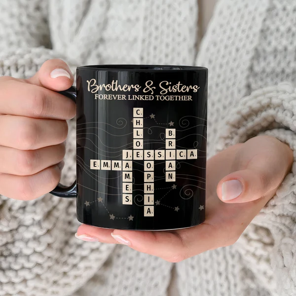 Brothers & Sisters Forever Linked Together New Version - Personalized Mug - Image 2