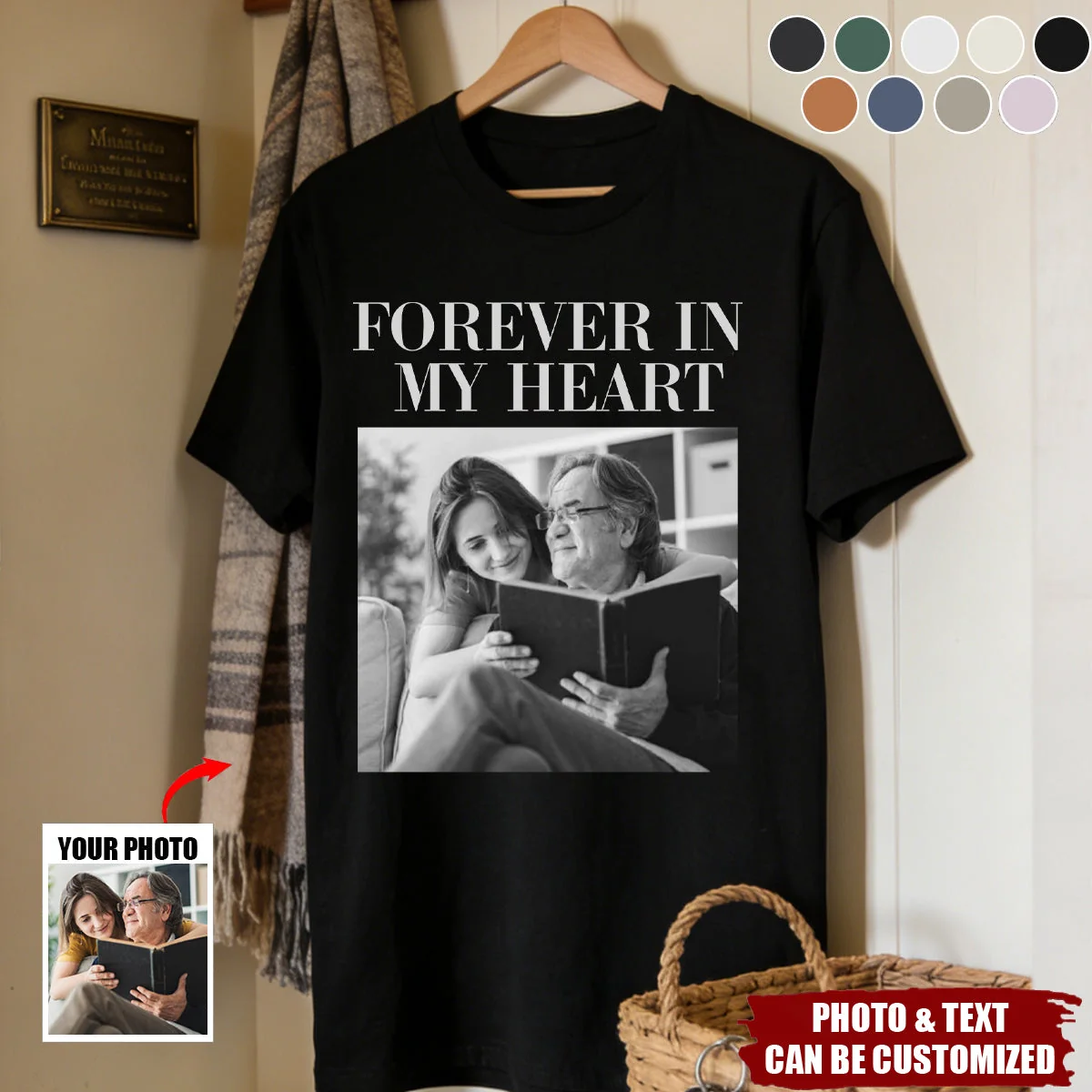 Forever In My Heart - Personalized Photo Comfort Tee - Image 2