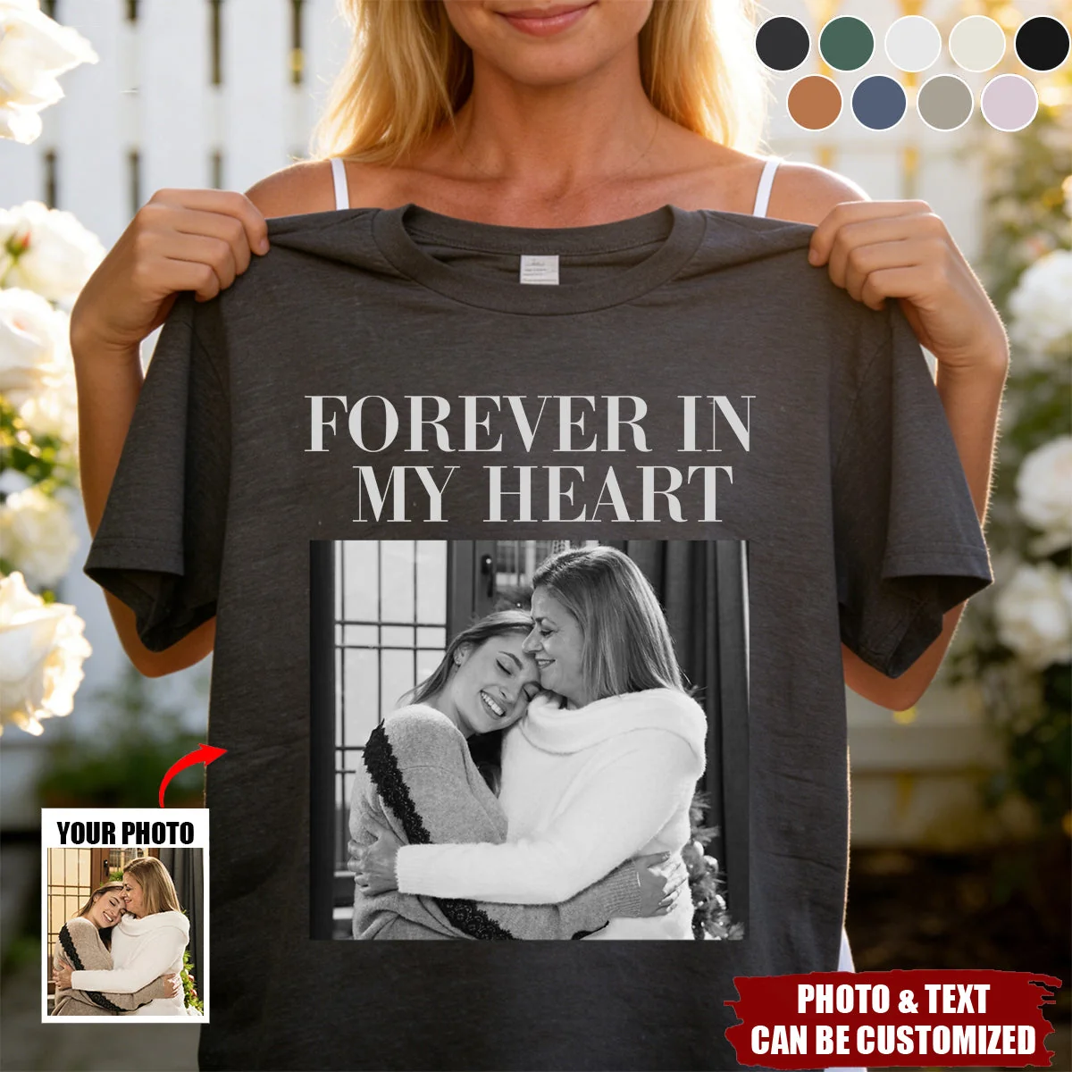 Forever In My Heart - Personalized Photo Comfort Tee - Image 3