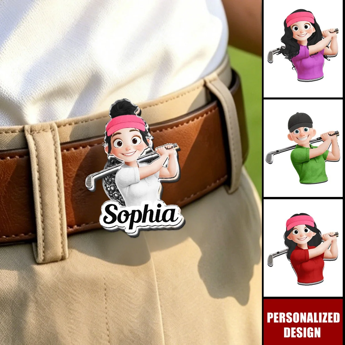 Custom Golf Character, Name And Face Gift For Golf Players, Golf Lover - Personalized Golf Ball Marker - Image 2