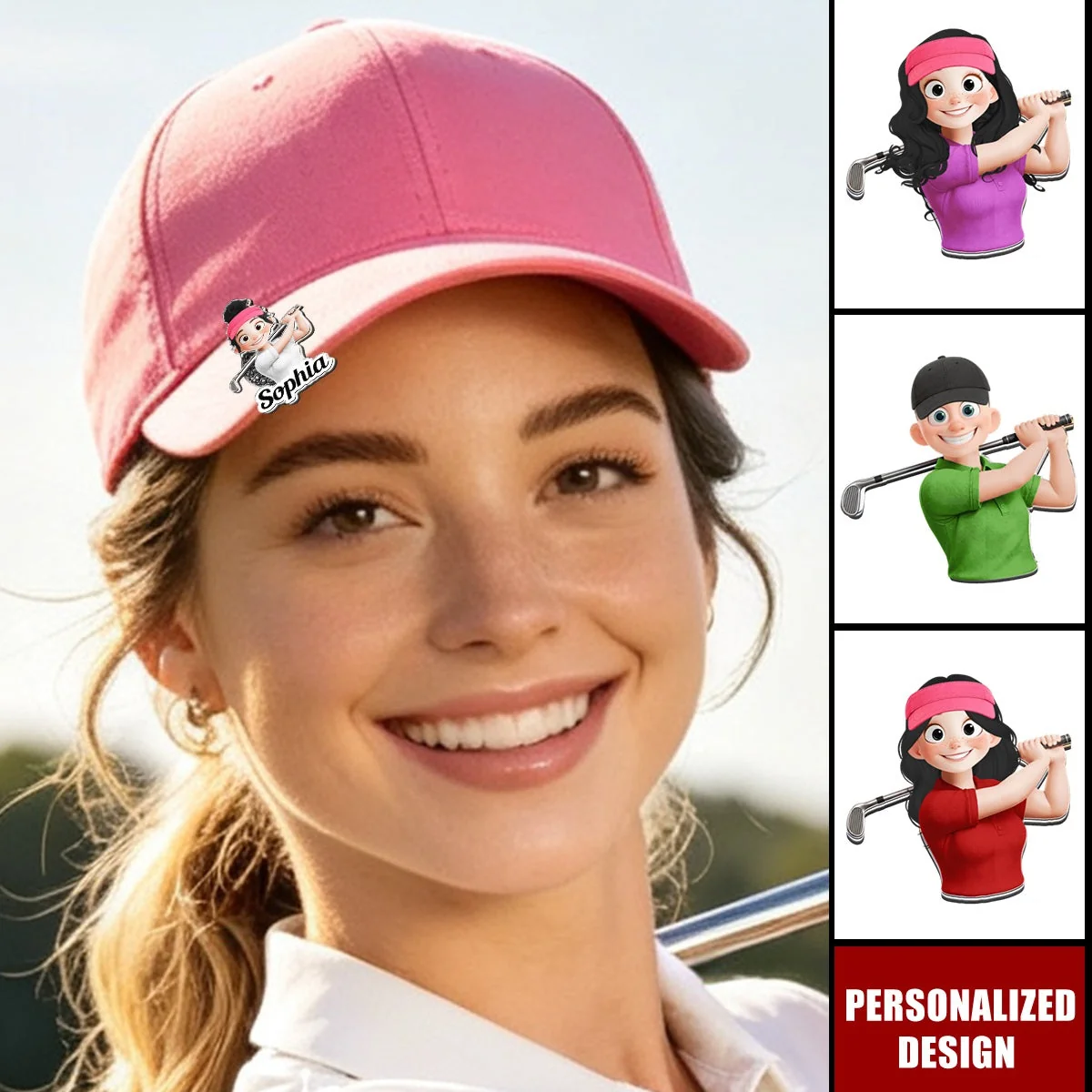 Custom Golf Character, Name And Face Gift For Golf Players, Golf Lover - Personalized Golf Ball Marker - Image 3