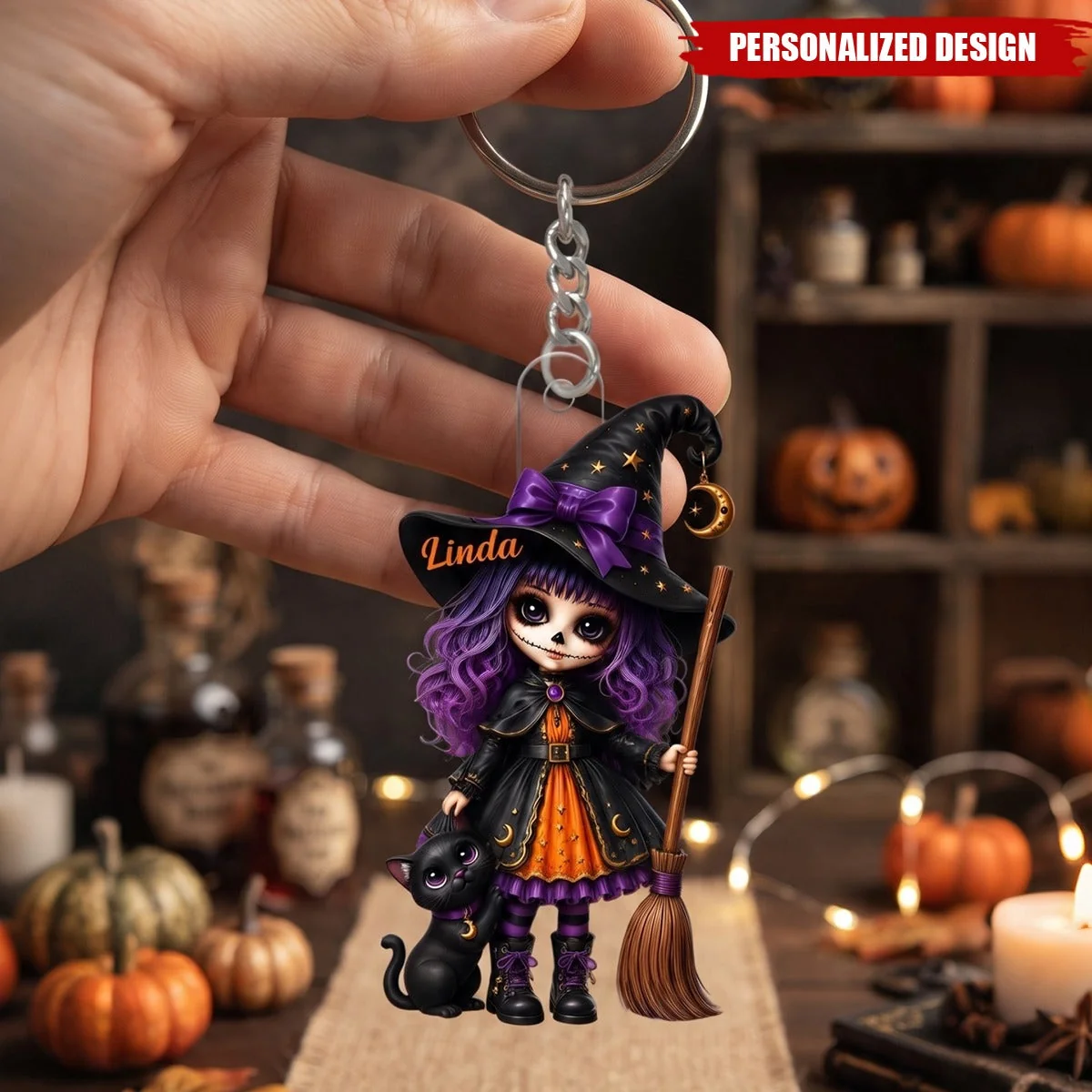 Personalized Acrylic Hanging Keychain – A Halloween Gift for Your Daughter or Granddaughter - Image 2