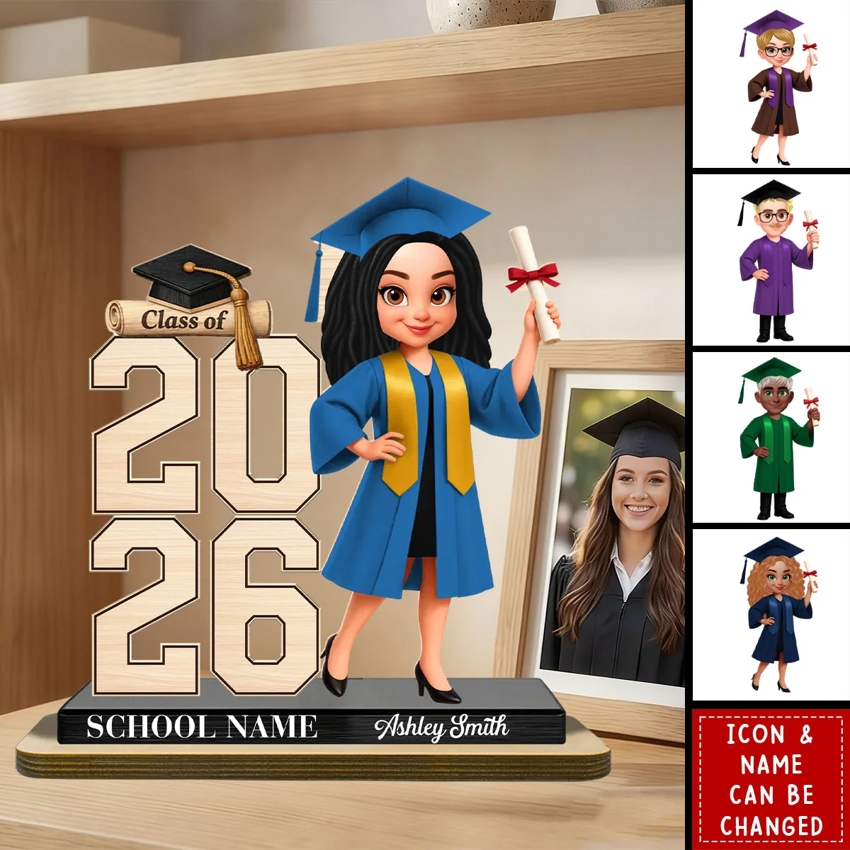 Class Of 2026 2027 Senior - Personalized Wooden Plaque - Graduation Gift For Graduates, Daughter, Son