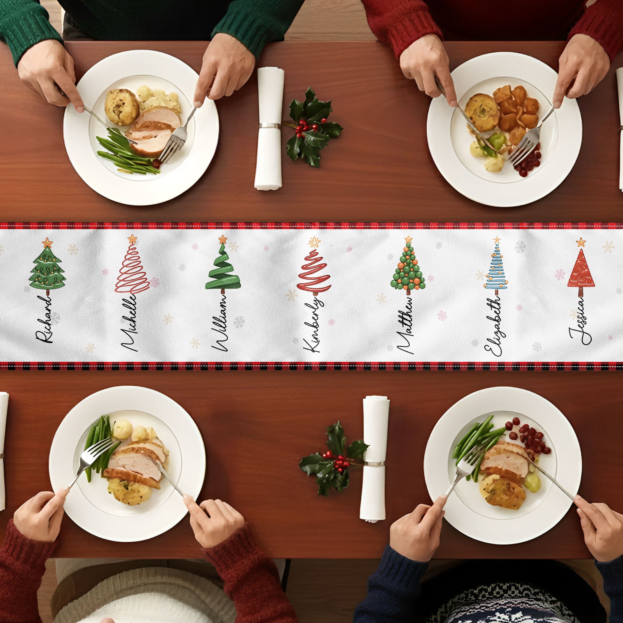 Christmas Family Tree - Personalized Table Runner - Image 4