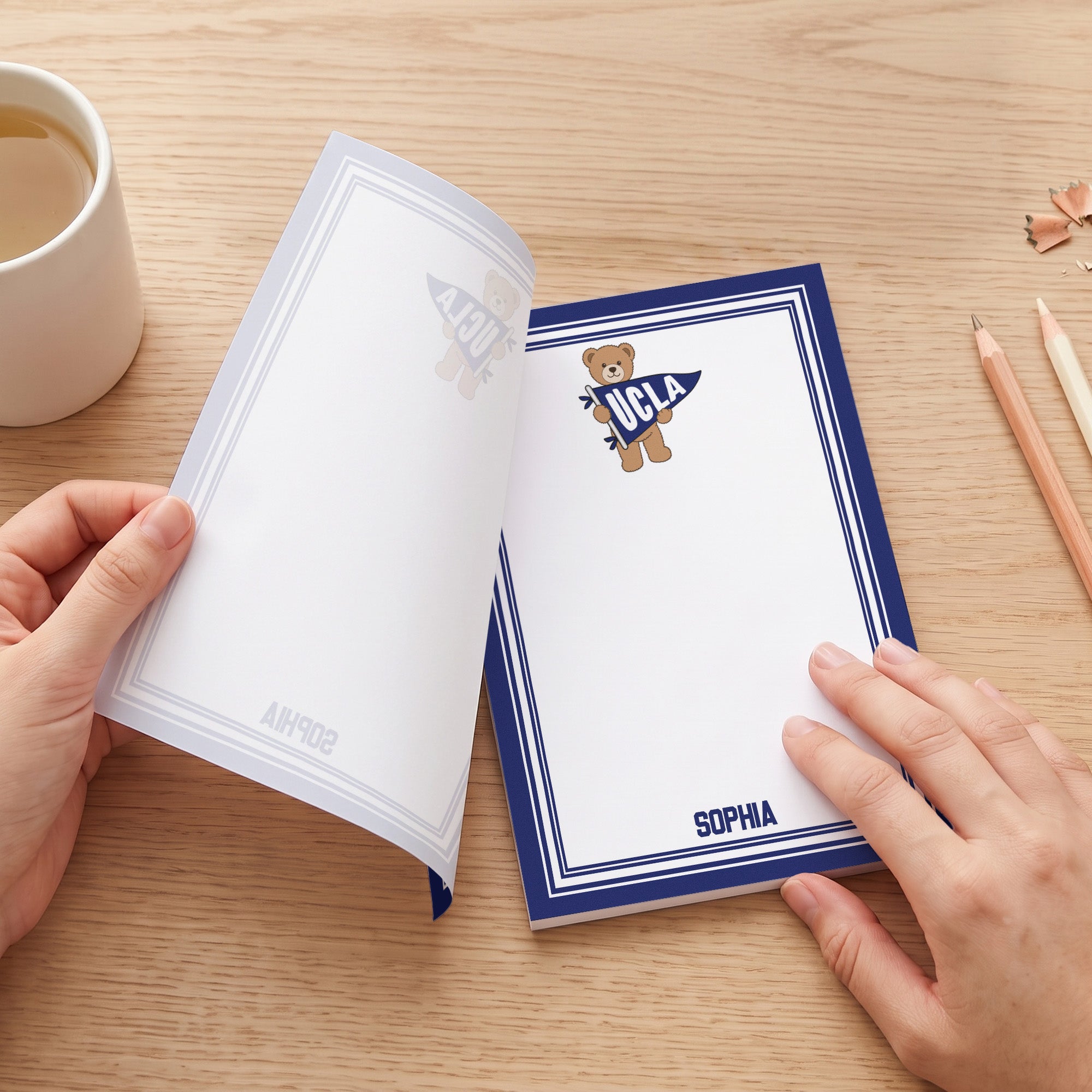 College Bear Pennant - Personalized Notepad - Image 2