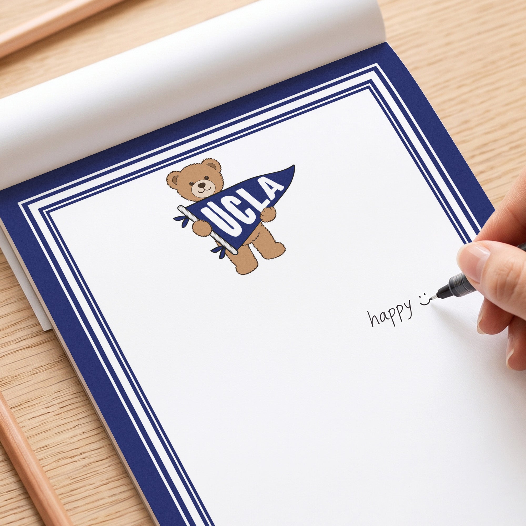 College Bear Pennant - Personalized Notepad - Image 3
