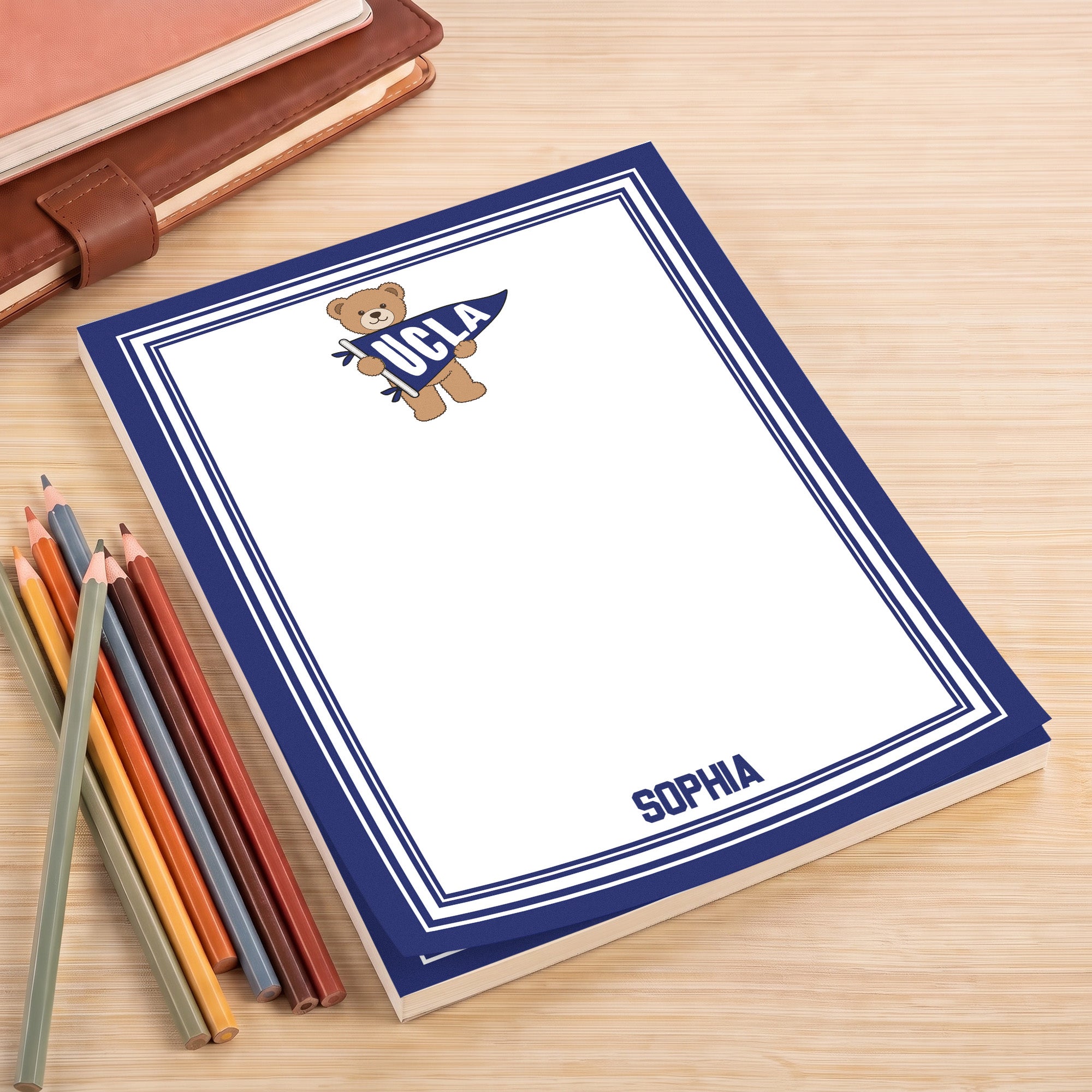 College Bear Pennant - Personalized Notepad - Image 4