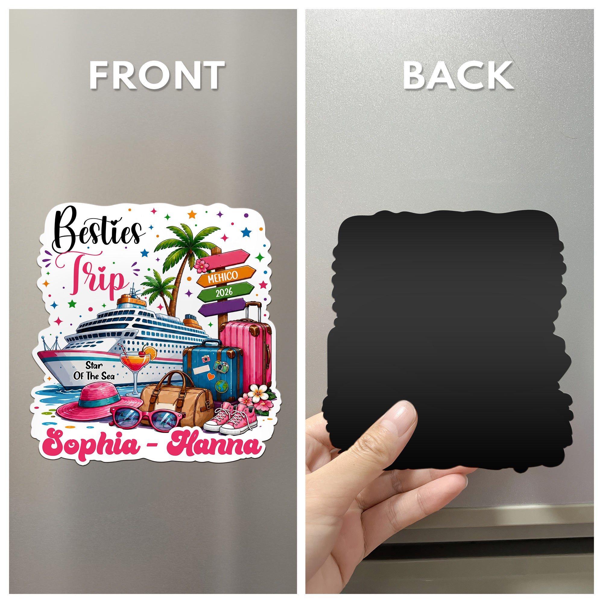 Cruise Door Signs Stateroom Decor Cruising Family Vacation, Girls Trip, Bachelor - Personalized Magnet - Image 5